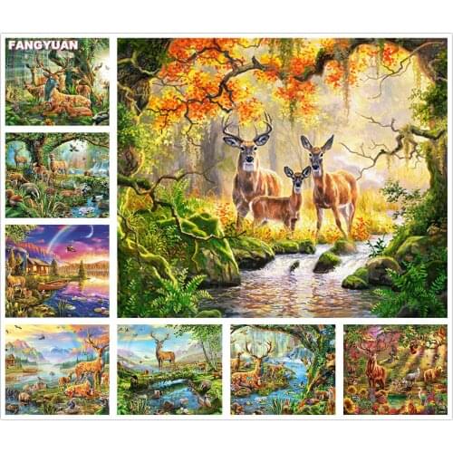 Full Drill 5D Diy Diamond Painting Animals Diamond Embroidery Deer Cross Stitch Kits Mosaic Picture Rhinestone Decoration Gift