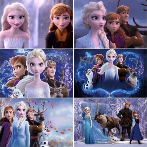 Disney Frozen Elsa&Anna 5D DIY Diamond Painting Cross Stitch Full Square/Round Diamond Diamond Mosaic Home Decor Painting