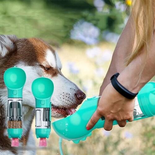 300ml Dog Automatic Feeder Water Cup With Poop Shovel And Garbage Bag Outdoor Travel Cat Drinking Fountain Portable Pet Supplies