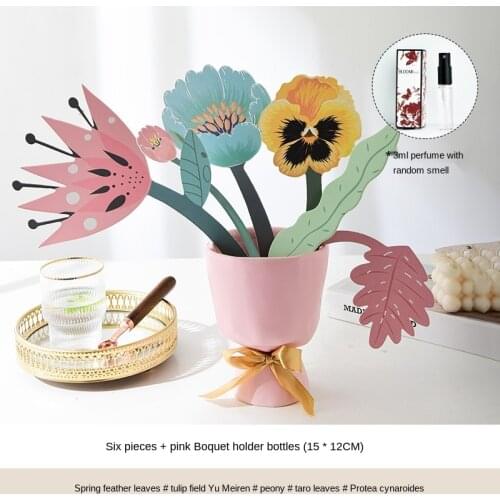 Paper Art Green Plant Bouquet Fragrance Card Home Store Decorative Flower Arrangement Niche Nordic Style Art Flower Card