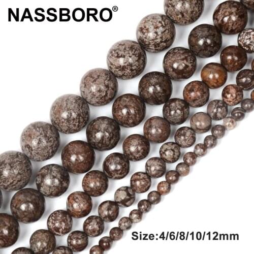 Snowflake Stone Alabaster Beads Natural Stone Beads DIY Necklace Bracelet Loose Beads for Jewelry Making Strand 15" Wholesale