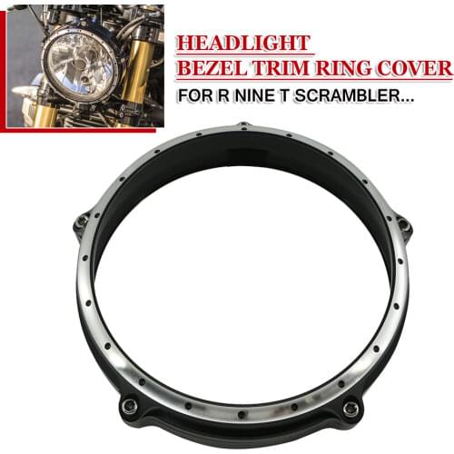 For BMW R nineT NINE T R9T Pure Scrambler /5 2014 2015-2020 Motorcycle Aluminum Headlight Headlamp Bezel Trim Ring Cover Black
