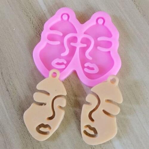 Crystal Epoxy Resin Molds Beauty Face Keychain Pendant Silicone Mould DIY Art Crafts Decorations Jewelry Making Tool