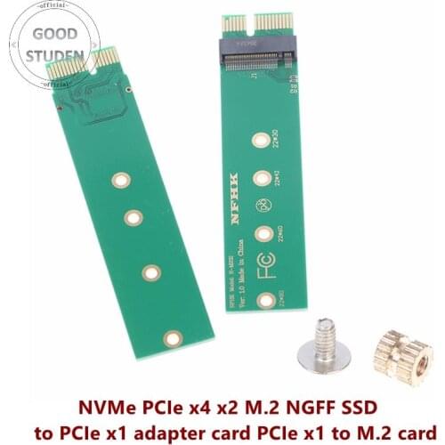 1pc NVMe PCIe x4 x2 M.2 NGFF SSD to PCIe x1 adapter card PCIe x1 to M.2 card