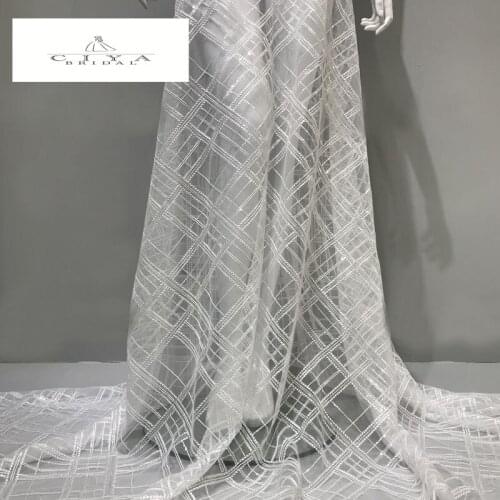 Bridal Lace Fabric 130cm Width Dress Lace Fabric Bridal Lace Fabric Sequins Lace Fabric Sell By 1 Yard