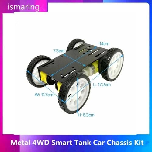 Metal 4WD Smart Tank Car Chassis Kit Robot Platform With TT Motor DIY For Arduino