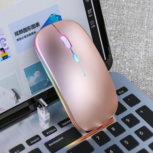 Ultra-thin Portable Mini 2.4G Wireless Bluetooth LED Mice USB Ergonomic Silent Gaming Mouse for Laptop Computer