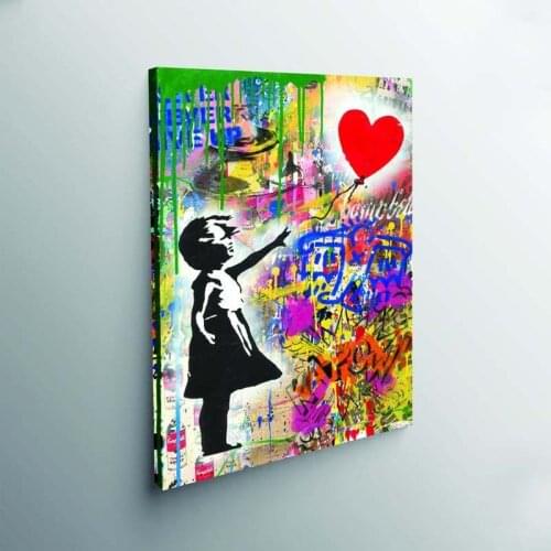 Mr. Brainwash Artwork Banksy Red Balloon Girl Follow Your Dreams Street Grafitti Art Canvas Painting Banksy Posters Modern Art
