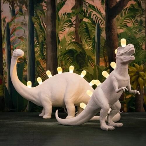 Resin Dinosaur Table Lamps Jurassic Scotty SELETTI Desk Lamp for Bedroom Night Light T-Rex Tanystropheus Deco Lighting Fixture