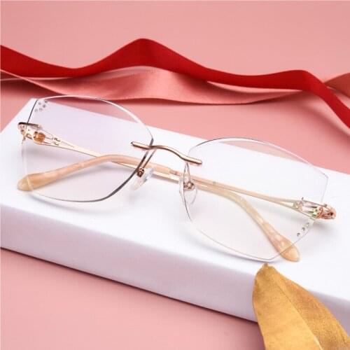 New Anti-blue Retro Mesh Red Glasses Diamond Rimmed Glasses Prescription Glasses Diamond Glasses