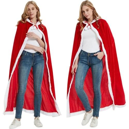 New Year 2022 Christmas Clothing Women Cloak Stage Performance Party Costume Lucky Red Cape Temptation Cosplay Costume