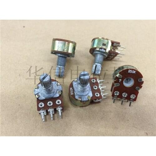 Original new 100% import membrane 148 Type duplex potentiometer B50K handle 15MM long axis (SWITCH)