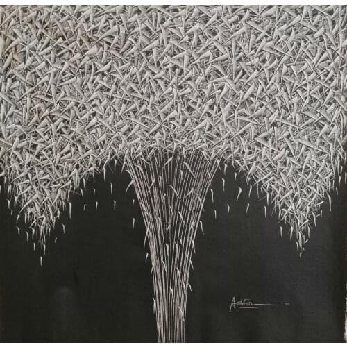 Hand Painted Oil Paining on Canvas Modern Abstract A bunch of leaves Canvas Painting Wall Art Picture Painting for Living Room