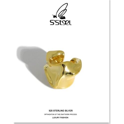 SSTEEL Geometric Earrings For Women 925 Sterling Silver Clip Earring Designer Minimalist Gold Earings Pendientes Plata Jewelry