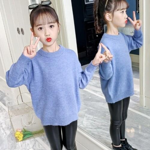 Girls Sweater Babys Coat Outwear 2021 Fashion Thicken Warm Winter Autumn Knitting Scoop Pullover Christmas Gift Childrens Clot