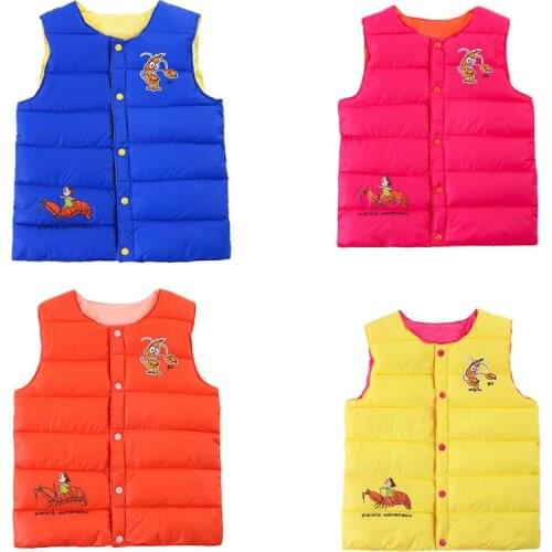 2019 Warm Winter Girls Down Cotton Vest Autumn Kids Boys Sleeveless Jacket 2-7Years Child Baby Girls Coat Baby Boy Waistcoat