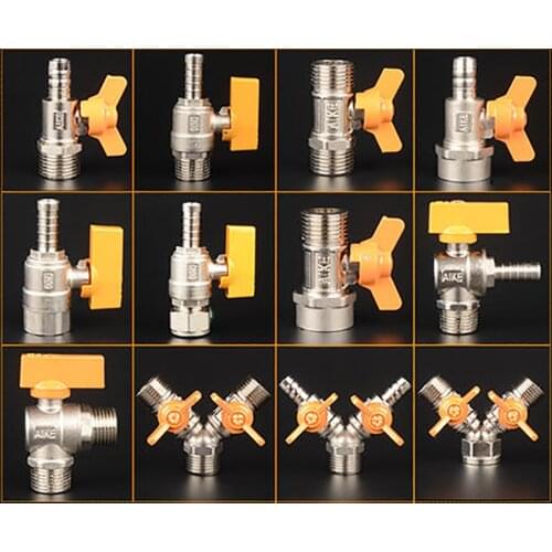 1/2 Inch All Copper Three-way Gas Valve Gas Stove Accessories Internal/External Thread Connector Switch Ball Valve