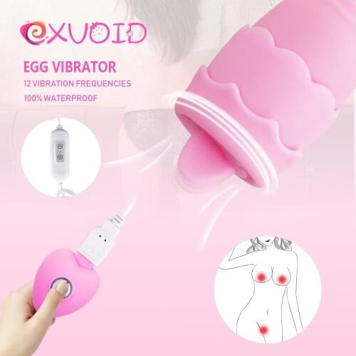 EXVOID Tongue Oral Licking Vibrators Sex Toys for Women Egg Vibrator G-spot Vagina Massager Dildo 12 Speeds Clitoris Stimulator