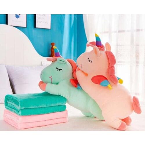 WOSTAR Cartoon Unicorn super soft flannel Baby Swaddles Soft Newborn Blankets adult children Pillow Sofa Cushion throw blanket