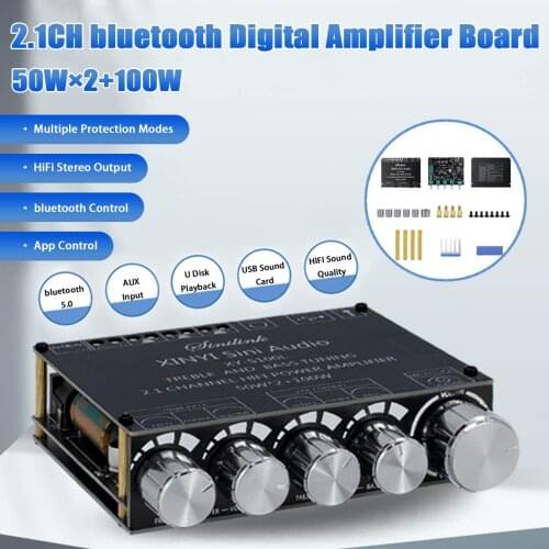 XY-S100L bluetooth 5.0 200W TPA3116D2 Power Subwoofer Amplifier Board 2.1Channel Class D Home Theater Audio Stereo Equalizer Amp