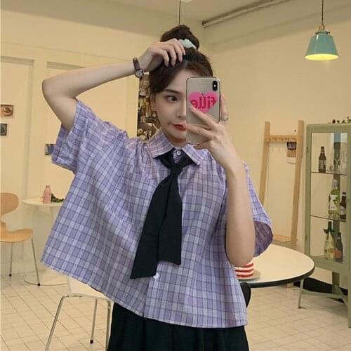 Women Blouse Shirt Summer Loose Polo Collar Short-Sleeved Top for Women Blusas Ropa De Mujer