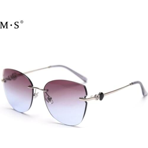 MS 2021 New Frameless Love Sunglasses Womens Temperament Fashion Progressive Sunglasses Metal Sunglasses