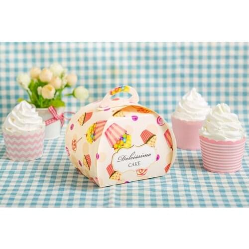 100 x Portable Handle Brown Cartoon cute animal diy Gift Boxes, Bakery Cake Boxes Mousse Cookies Pastry Packaging Boxes-3 patter