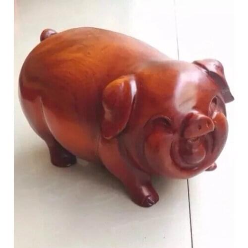 100% genuine products, natural Vietnamese rosewood, Zodiac pig ornaments, pure solid wood carving, exquisite handicrafts