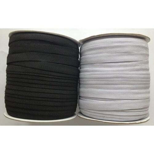 132 MTR X 12mm White or Black Polyester Elastic Braided/Braided Elastic High quality free shipping