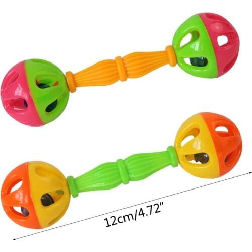 2 Pcs Bird Parrot Toy Rattle Birds Fun Exercise Plastic Double-headed Bell Pet Toys