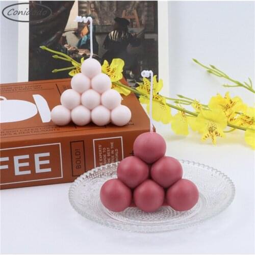 3 Sizes Pyramid Stereoscopic Molds Silicone Candle Mold Bubble For DIY Handmade Making Gadget Polymer Clay Resin Casting