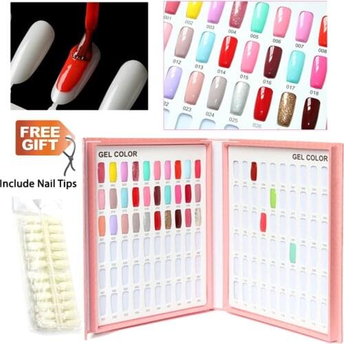 36/48/60/80/120/160/216 Colors Nail Display Book Nail Tips Gel Polish Display Chart Salon Tools with False Tips Showing Shelf