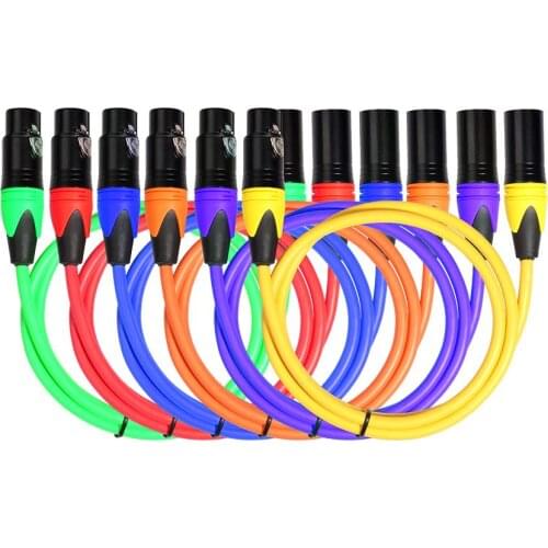 6pcs 3m/1.8m/1m XLR Jack Male to Female Plug Microphone Adapter AUX Audio Cable Very Suitable for the Stage Dance Audio Mixer