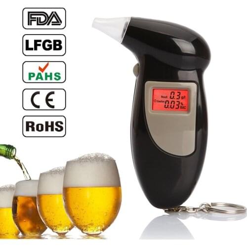 Breath Alcohol Tester Professional Police Alcohol Detector Digital Backlit LCD Display Tester breathalyzer