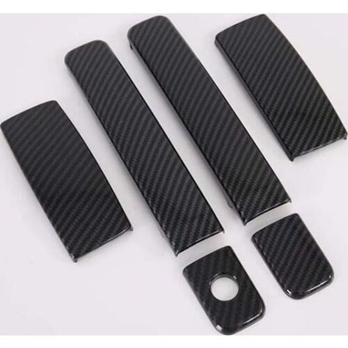 Carbon Fiber Side Door Handle Cover Trim For 2018-2020 Hyundai Grand Starex H-1 Car Decoration Exterior Styling 6PCS