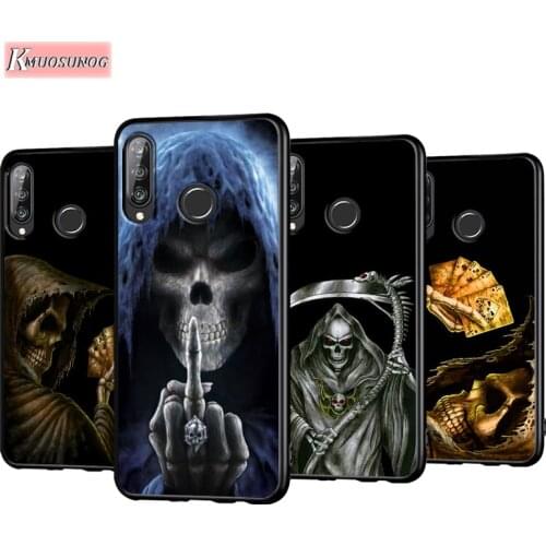 Grim Reaper Skeleton Skull Anti-Fall Phone Case for Huawei P30 P20 P40 Lite E Pro P Smart Z Plus 2019 P10 P9 Lite Back Cover