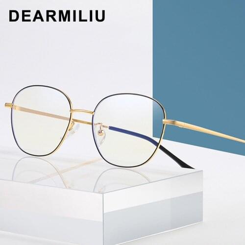 DEARMILIU New Blue light blocking glasses for women and men Clear vision lens Oval frame Lightweight texture classic glasses