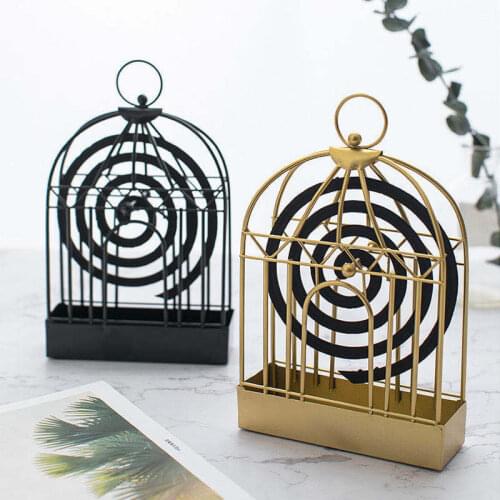 Nordic Mosquito Coil Holder Nordic Style Birdcage Shape Summer Day Iron Mosquito Repellent Incense Rack Plate Home Decoration