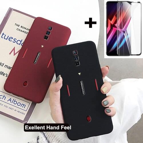 For ZTE Nubia Red Magic 6 Pro Case Slim Matte Case Redmagic 6Pro Case Back Cover Case For Red Magic 6 Case + Tempered Glass Film
