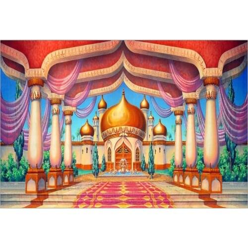 Arabian Aladdin Palace Castle Pillars Hall backdrop polyester or Vinyl cloth High quality Computer print party background