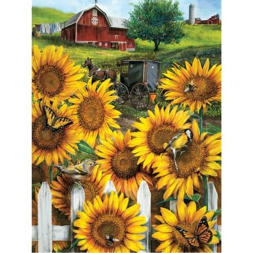 GLymg Diy Diamond Embroidery Craft Painting Sunflower Flower Kits Bright Rhinestones 5d Diamond Painting Gift Wall Arts Decor