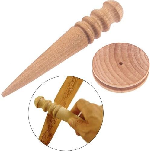 Multi-Size Polished Edge Leather Craft Working Tool Wood Slicker Leather Solid Wood Round Burnishing Edge