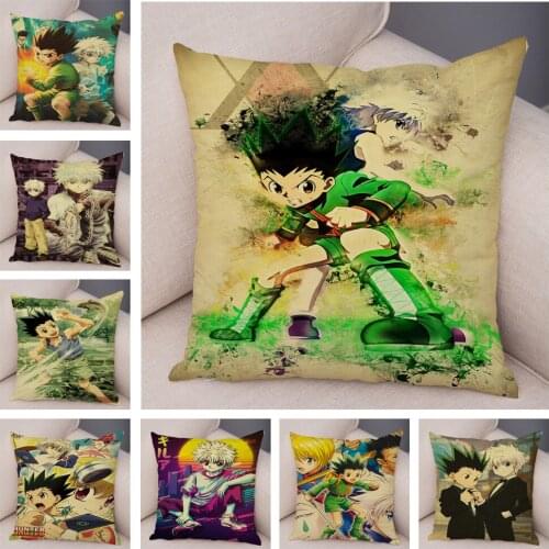Cartoon Classic Japan Anime Cushion Cover Decor HUNTER × HUNTER Pillowcase Soft Plush Pillow Case for Sofa Home Car 45x45cm