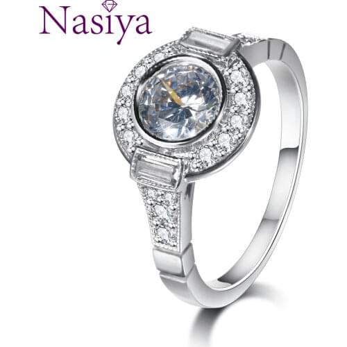 Classic Luxury Real Solid 925 Sterling Silver Ring 3Ct Round Moissanite Wedding Jewelry Rings Engagement Jewelry Gift For Women