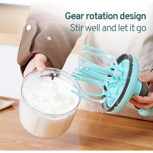Round Manual Egg Beater Smooth Cream Cake Maker Portable Egg Hand-held Whisk Mixer Stir DIY Egg Tools Kitchen Accessories