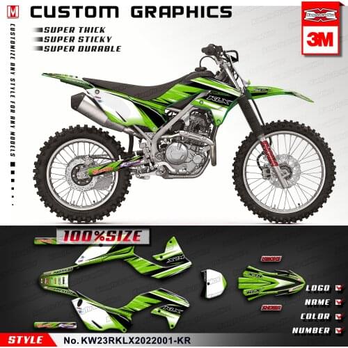 KUNGFU GRAPHICS Dirt Bike Vinyl Decals Self Adhesives with Front Number Plate Sticker for KLX230R KLX 230 R 2020 2021 2022