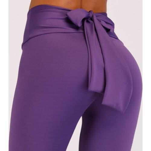 Sexy High Waist Gym Slim Women Leggings Casual Fitness Sports Energy Running Leggins Push Up Fashion Bow-Knot Workout Pants