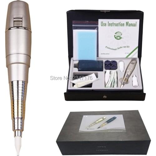 1 set Permanent MakeUp Machine Pen tattoo kit For Eyebrows Make Up Microblading With micro Needles Ink tattoo Power Supply