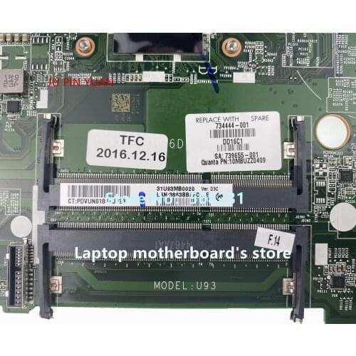 JU PIN YUAN 734444-501 734444-001 U93 DA0U93MB6D0 mainboard For HP 14-N Laptop Motherboardwith A6-5200 100% fully tested
