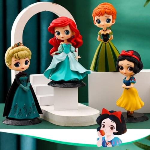Disney Princess Series Handmade Model Mini Figurines Ornament with Gift Box Card Home Decor Decoration Craft Kids Girls Gift